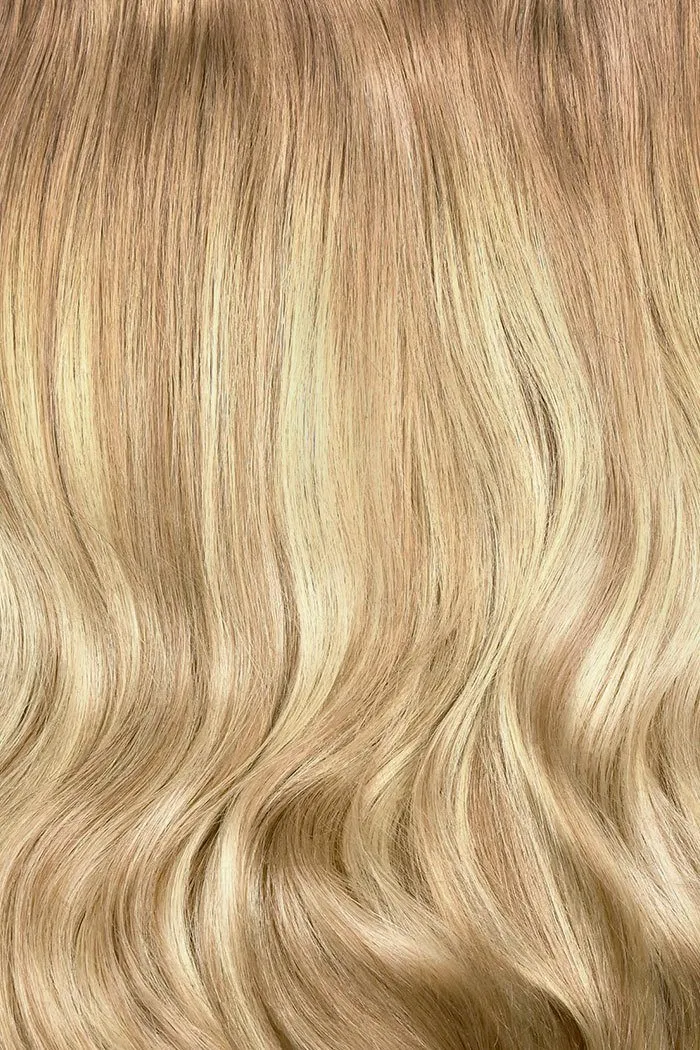 Double Wefted Full Head Biscuit Blondey Balayage Clip in Hair Extensions