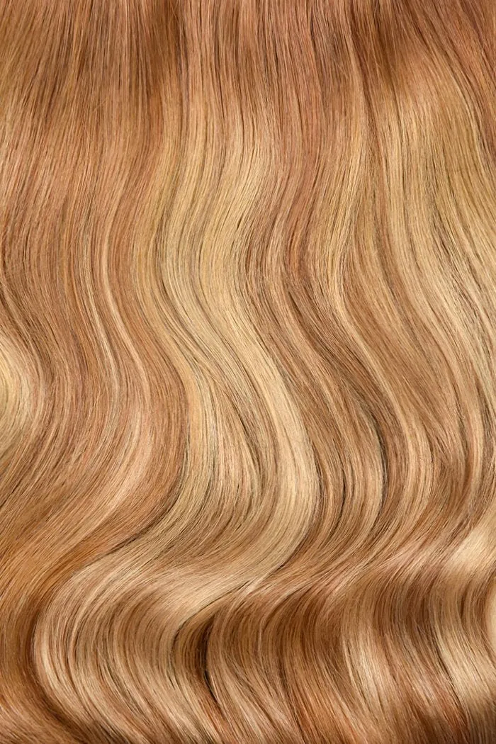 Double Wefted Full Head Clip in Hair Extensions - Cinnamon Swirl Balayage