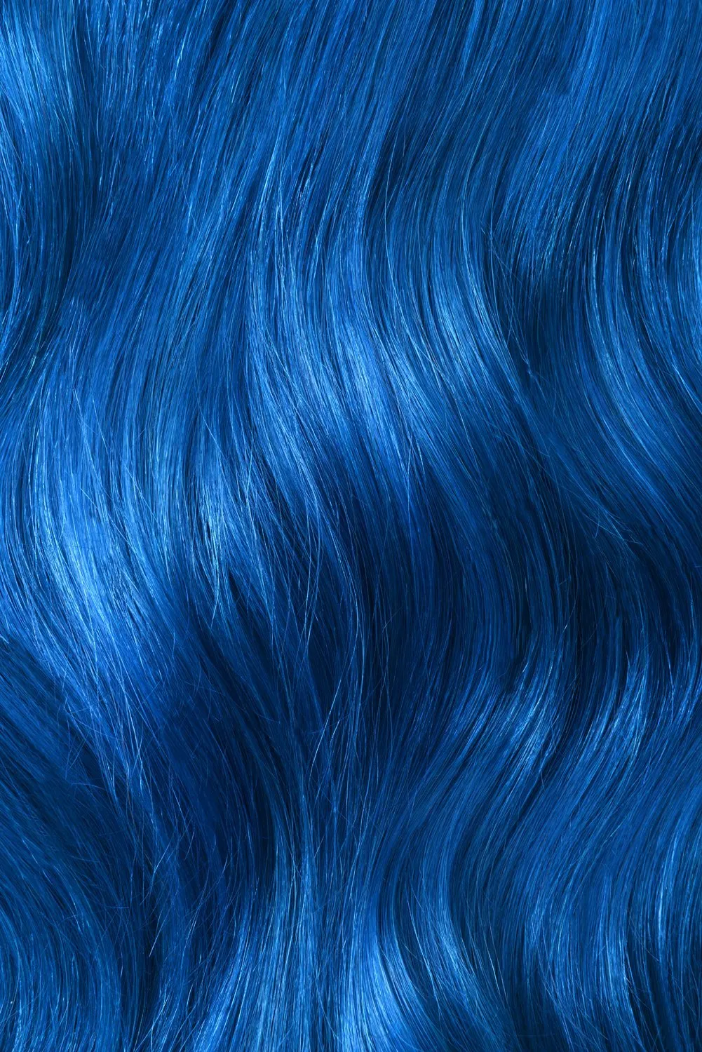 Double Wefted Full Head Remy Clip in Human Hair Extensions - Blue