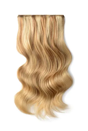 Double Wefted Full Head Remy Clip in Human Hair Extensions - Butterscotch Blonde (#10/16)