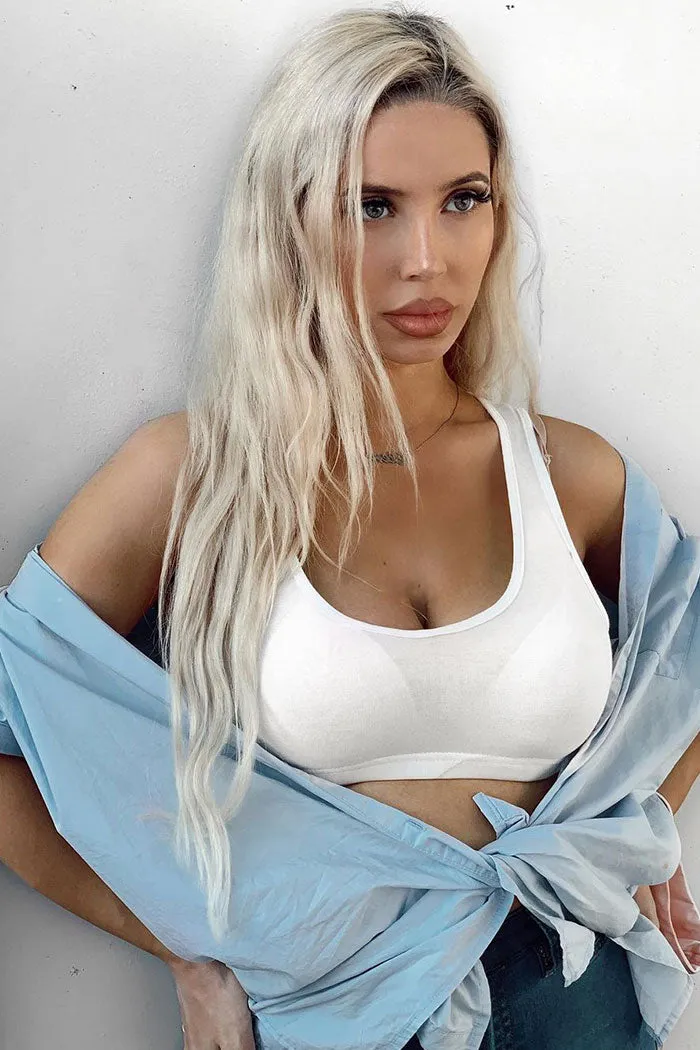 Double Wefted Full Head Remy Clip in Human Hair Extensions - Ice Blonde