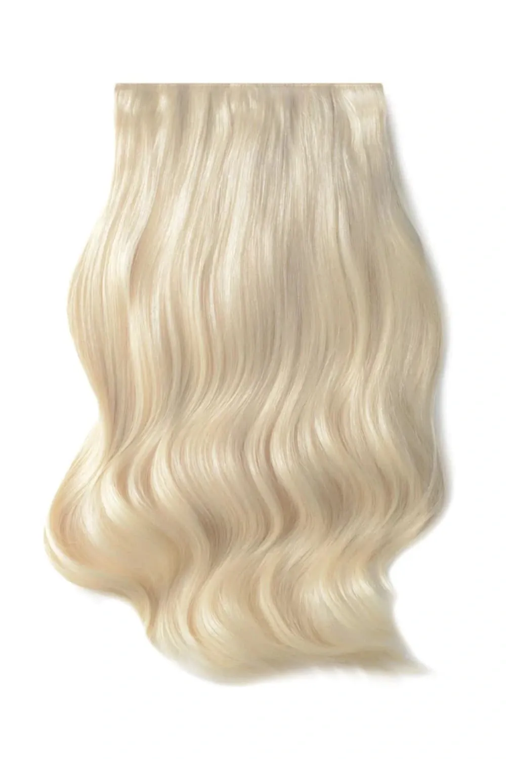 Double Wefted Full Head Remy Clip in Human Hair Extensions - Lightest Blonde (#60)