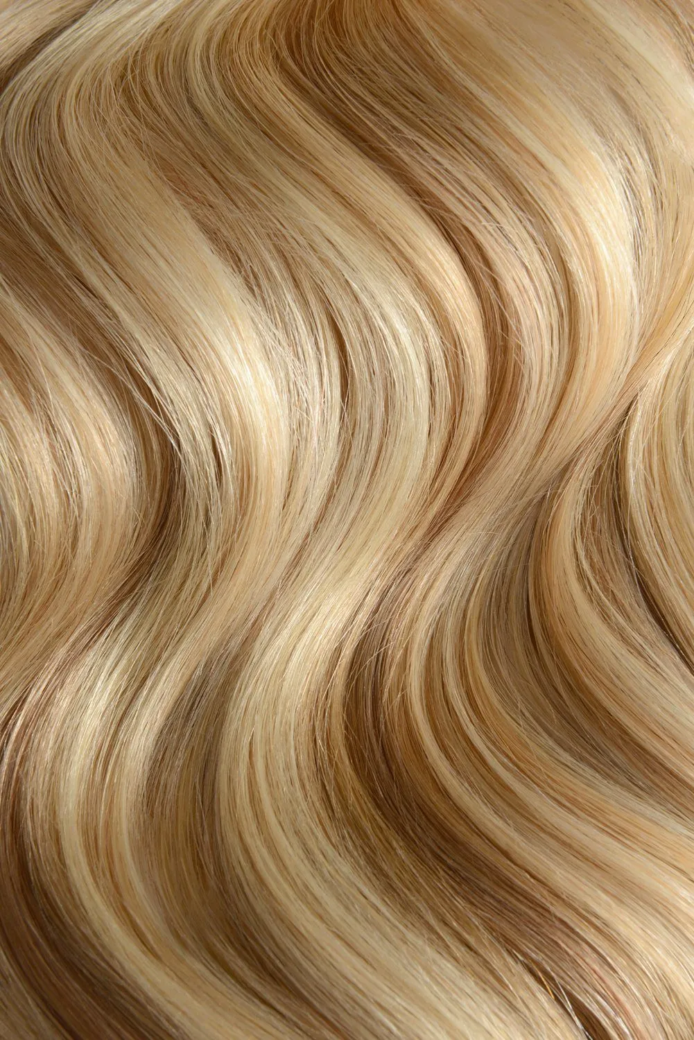 Double Wefted Full Head Remy Clip in Human Hair Extensions - Natural Sandy Blonde (#12/16/613)