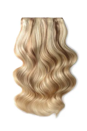 Double Wefted Full Head Remy Clip in Human Hair Extensions - Natural Sandy Blonde (#12/16/613)