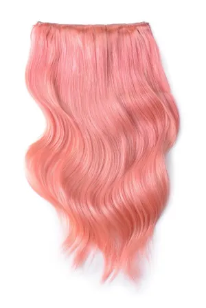 Double Wefted Full Head Remy Clip in Human Hair Extensions - Pink