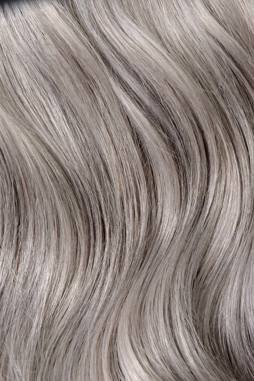 Double Wefted Full Head Remy Clip in Human Hair Extensions - Silver/Grey (#SG)