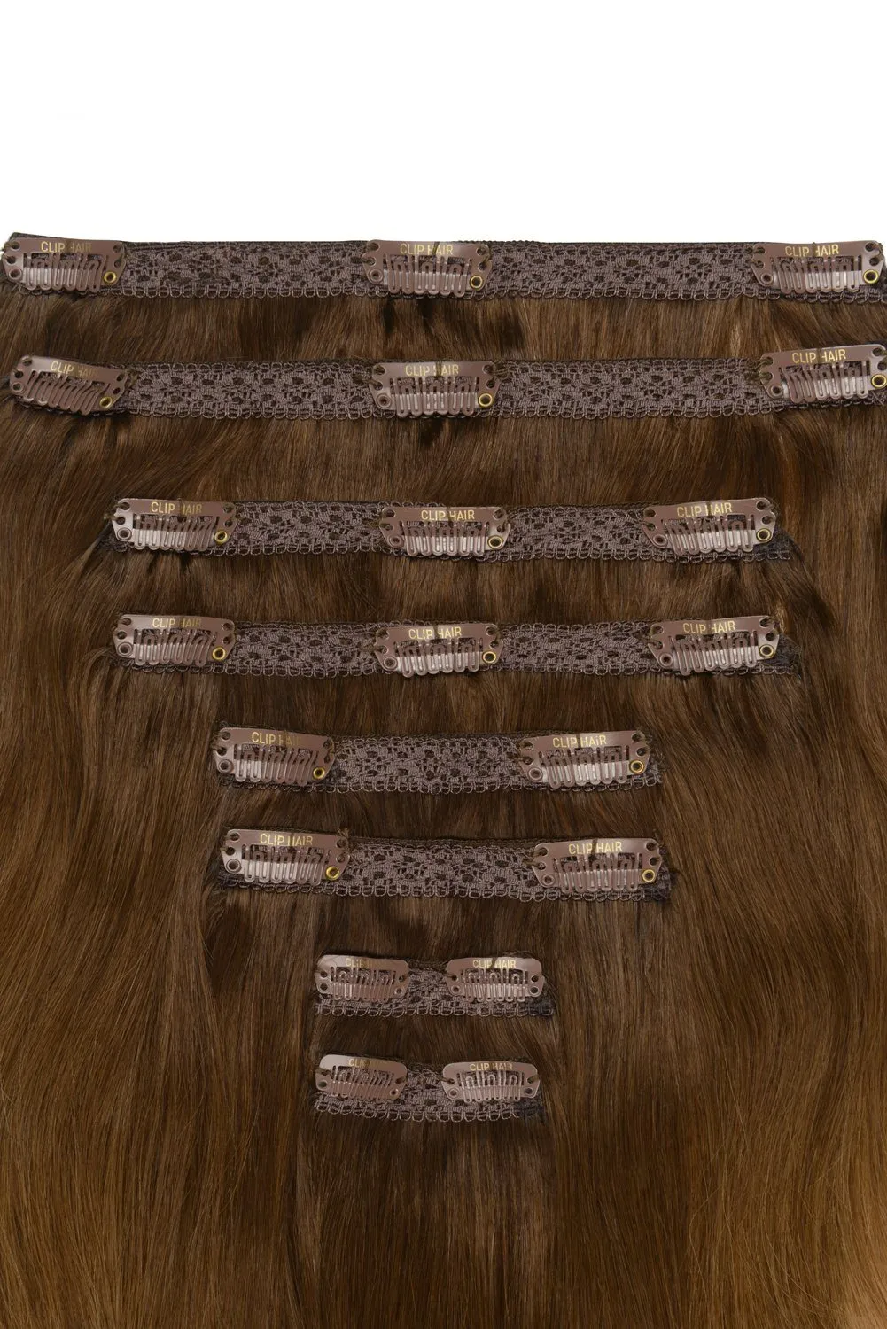 Double Wefted Full Head Remy Clip in Human Hair Extensions - Toffee Honey Ombre (#T6/27)