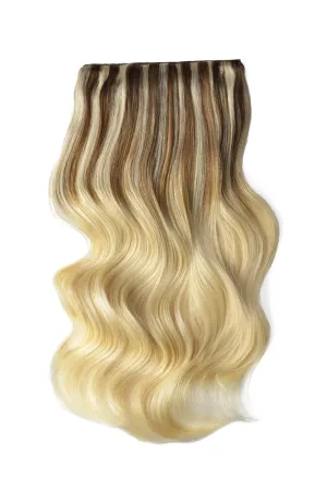Double Wefted Full Head Remy Clip in Ombre Human Hair Extensions - (#TP6/613)
