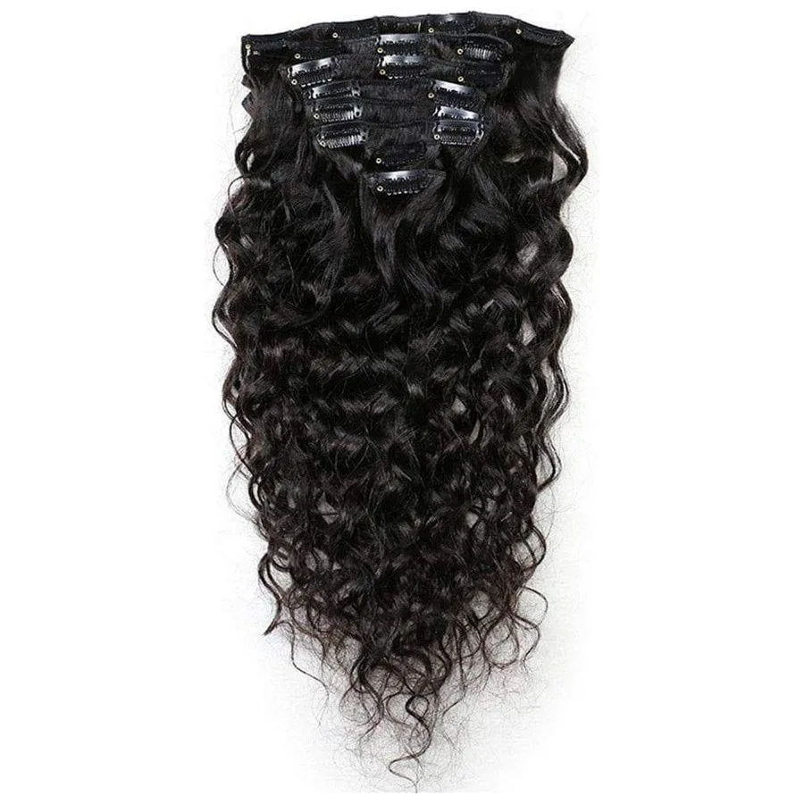 Dream Hair Clip-In Extensions Set Deep Wave Human Hair, De vrais cheveux
