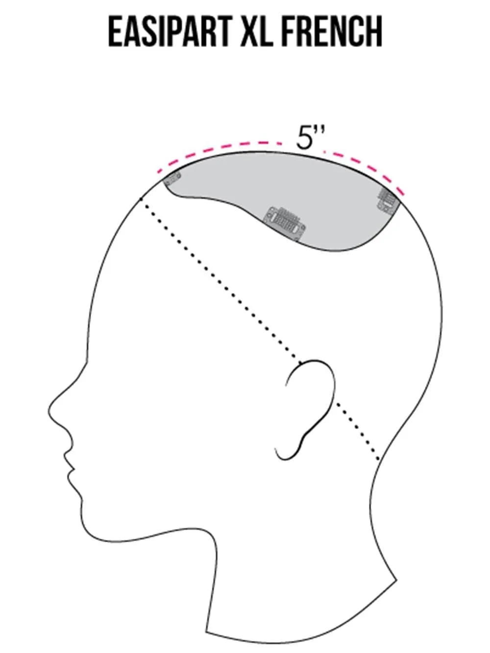 easiPart French XL 8" | Remy Human Hair Topper (HT)