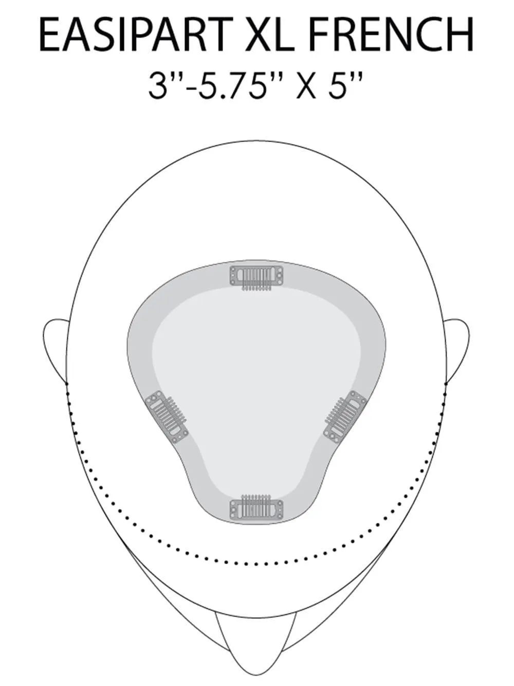 easiPart French XL 8" | Remy Human Hair Topper (HT)