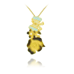 Ember Blossoms with Butterfly Pendant
