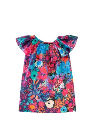 EVANGELINE DRESS IN TROPICAL FLOWERS