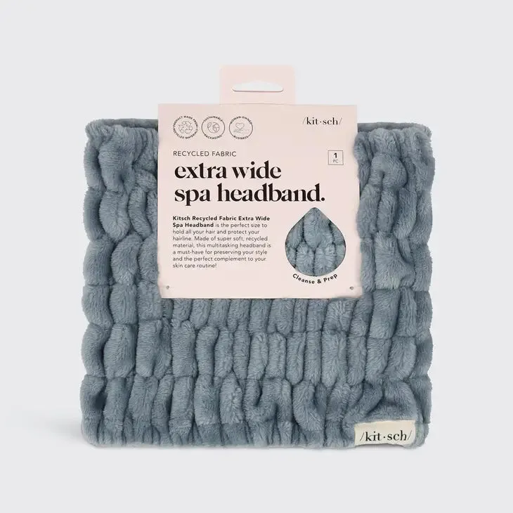 Extra Wide Spa Headband - Misty Blue