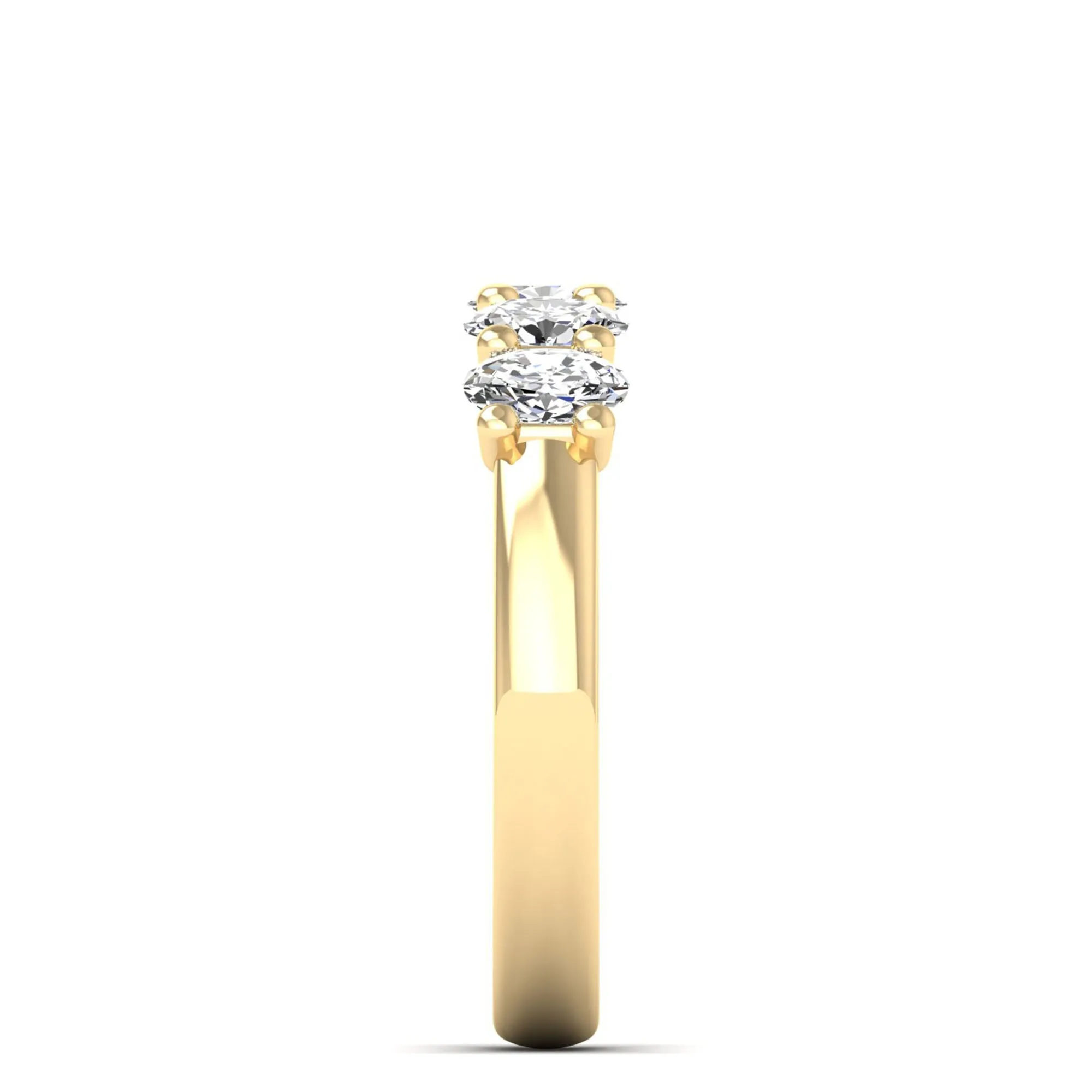 Five Stone Shared Prong Oval Lab Diamond Band