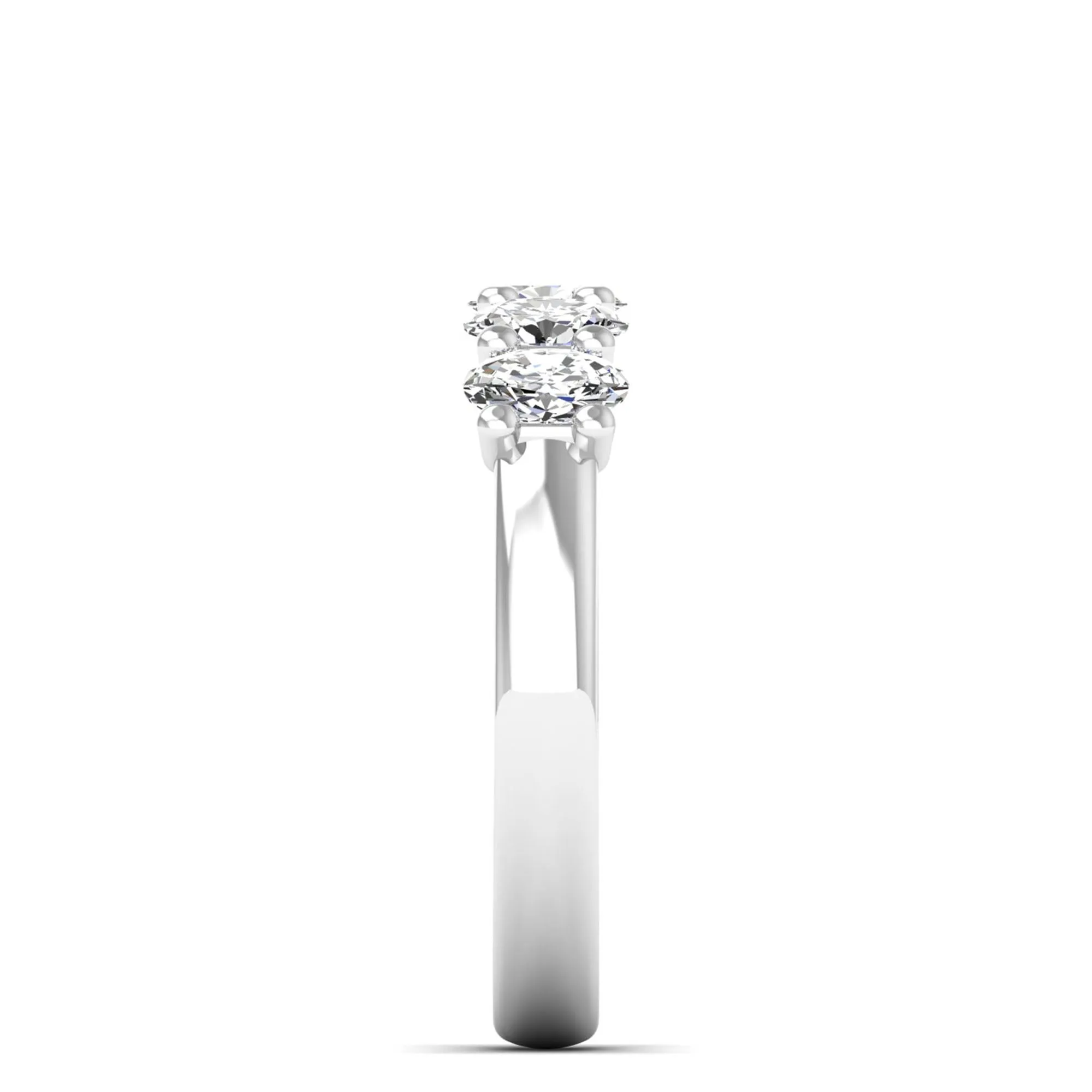 Five Stone Shared Prong Oval Lab Diamond Band