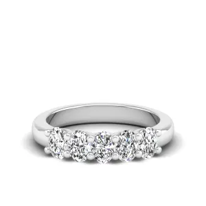 Five Stone Shared Prong Oval Lab Diamond Band