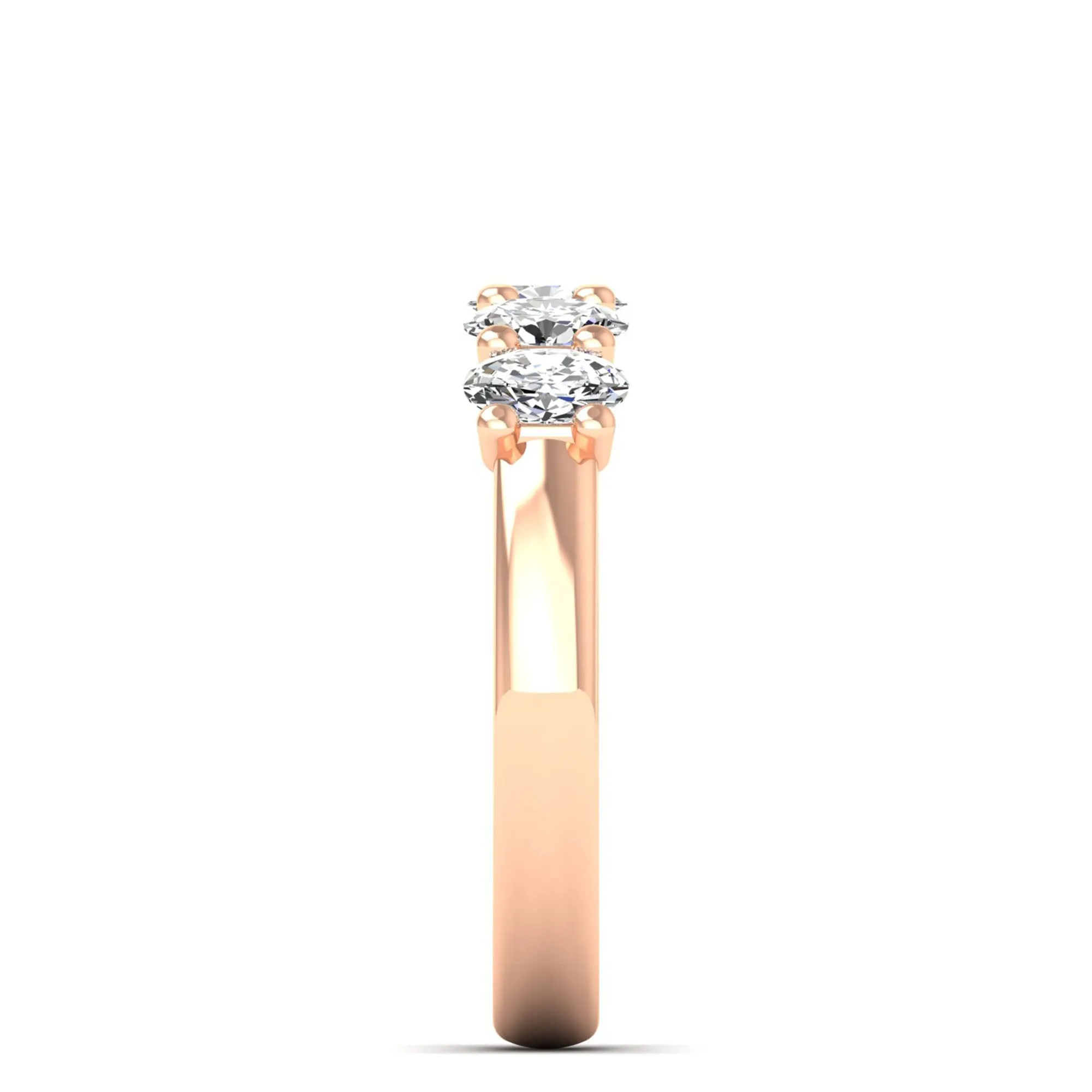 Five Stone Shared Prong Oval Lab Diamond Band