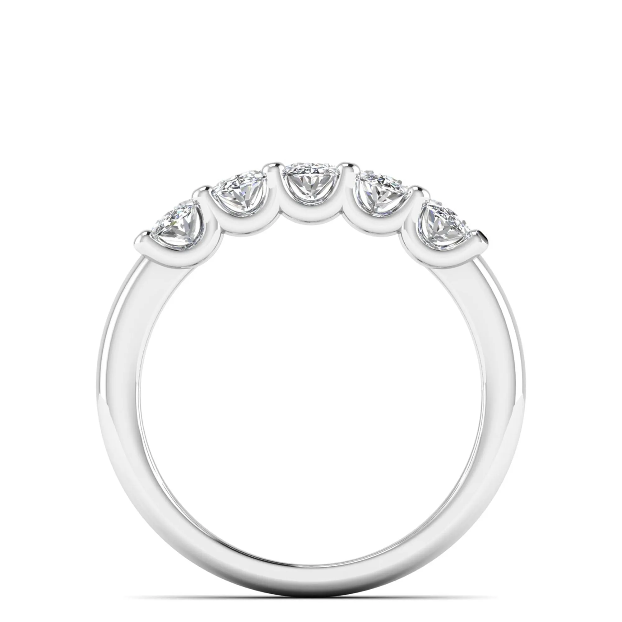 Five Stone Shared Prong Oval Lab Diamond Band