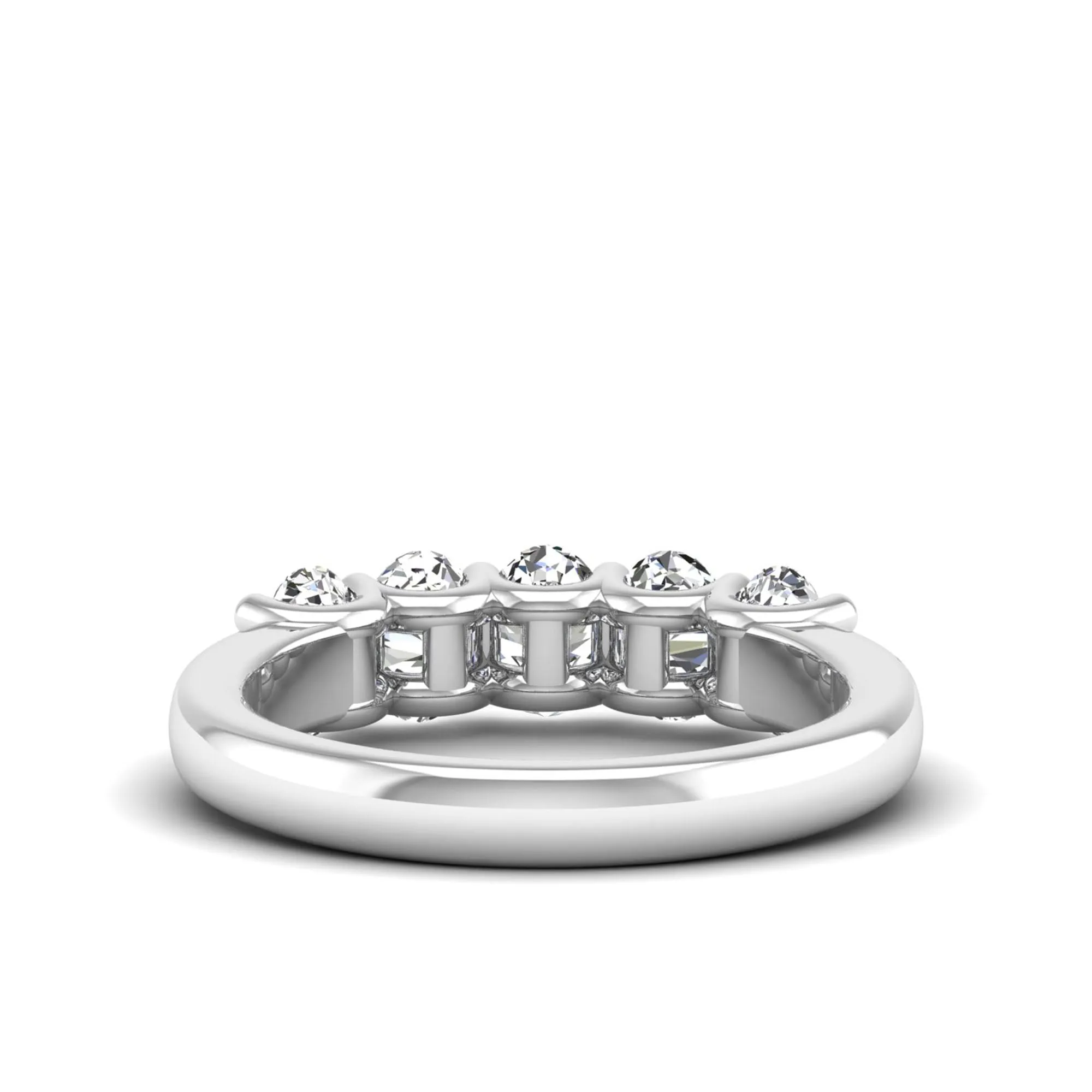 Five Stone Shared Prong Oval Lab Diamond Band
