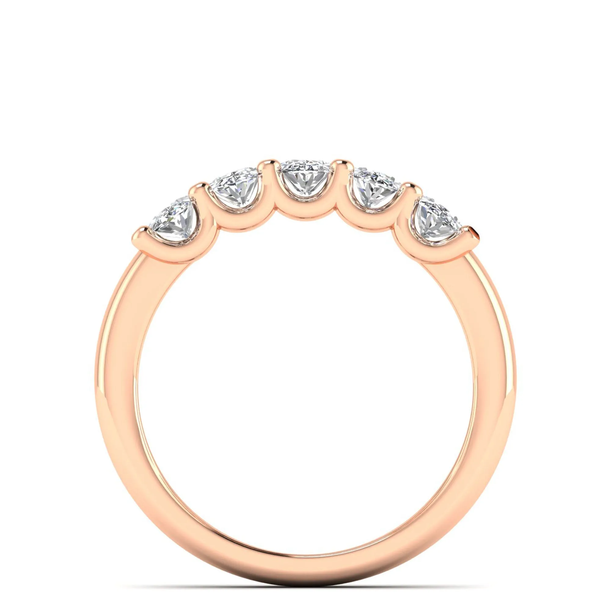 Five Stone Shared Prong Oval Lab Diamond Band