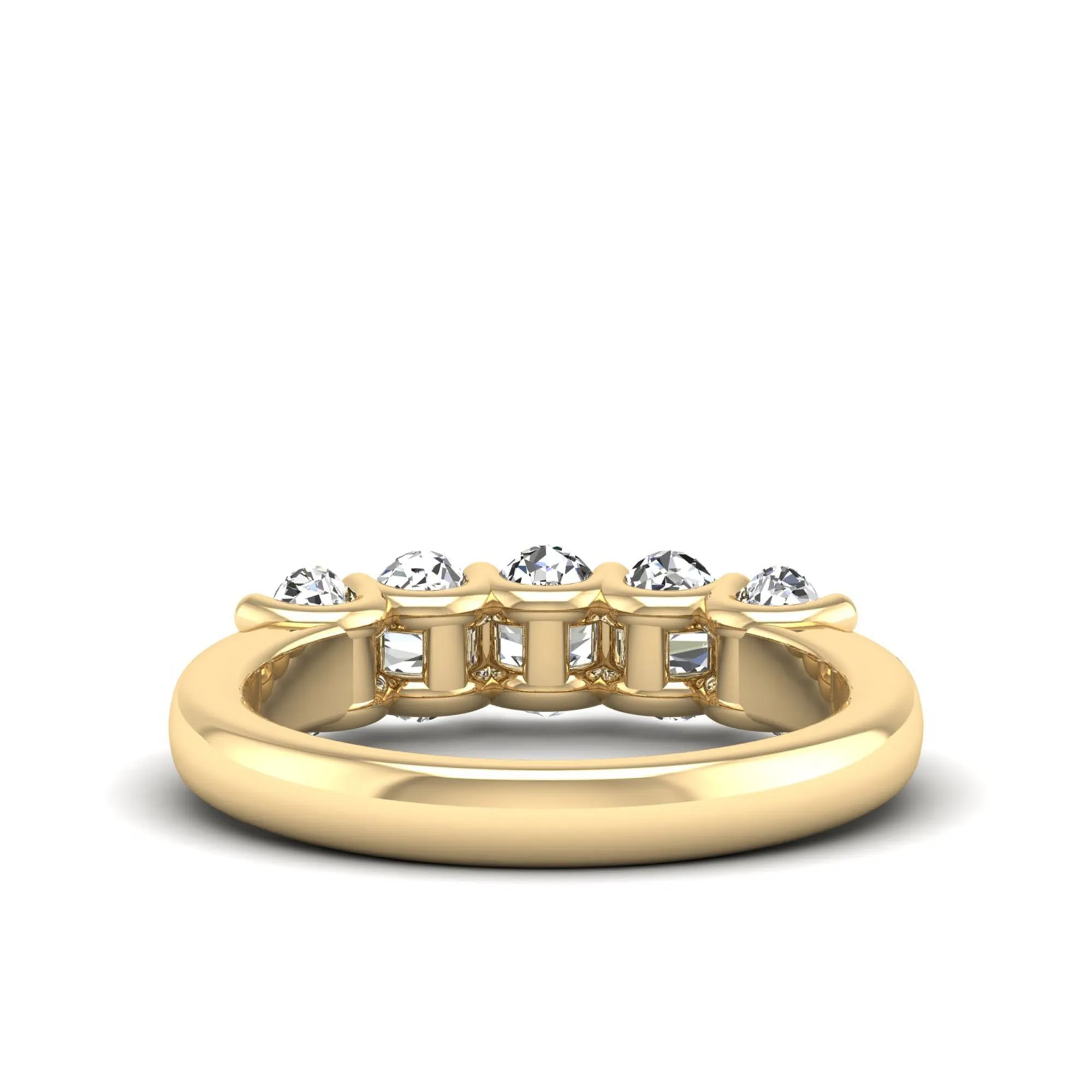 Five Stone Shared Prong Oval Lab Diamond Band