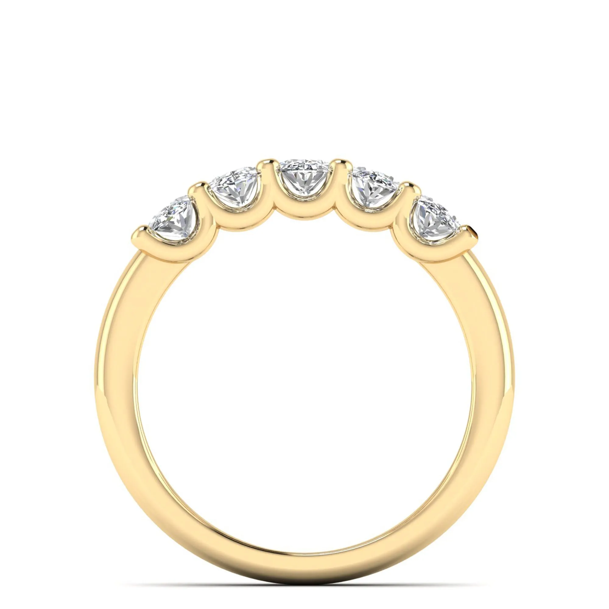 Five Stone Shared Prong Oval Lab Diamond Band