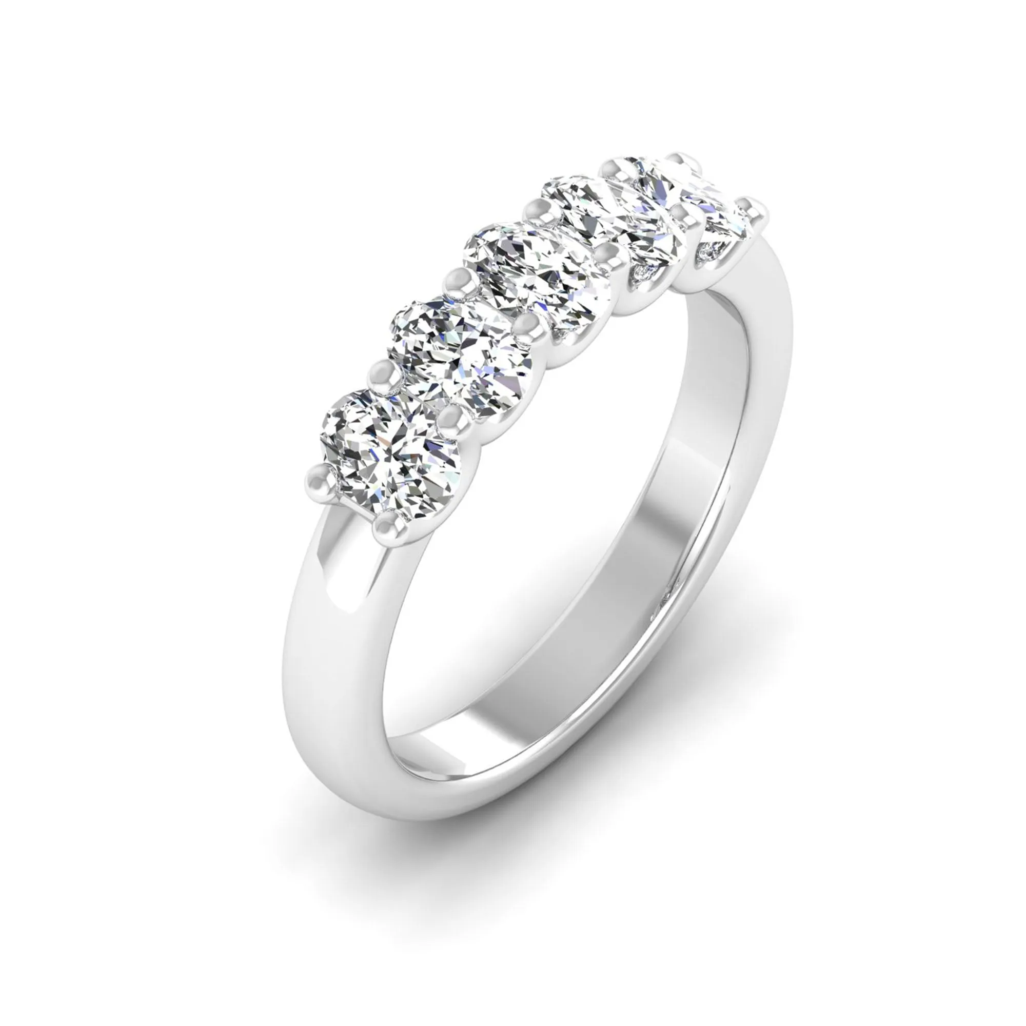 Five Stone Shared Prong Oval Lab Diamond Band