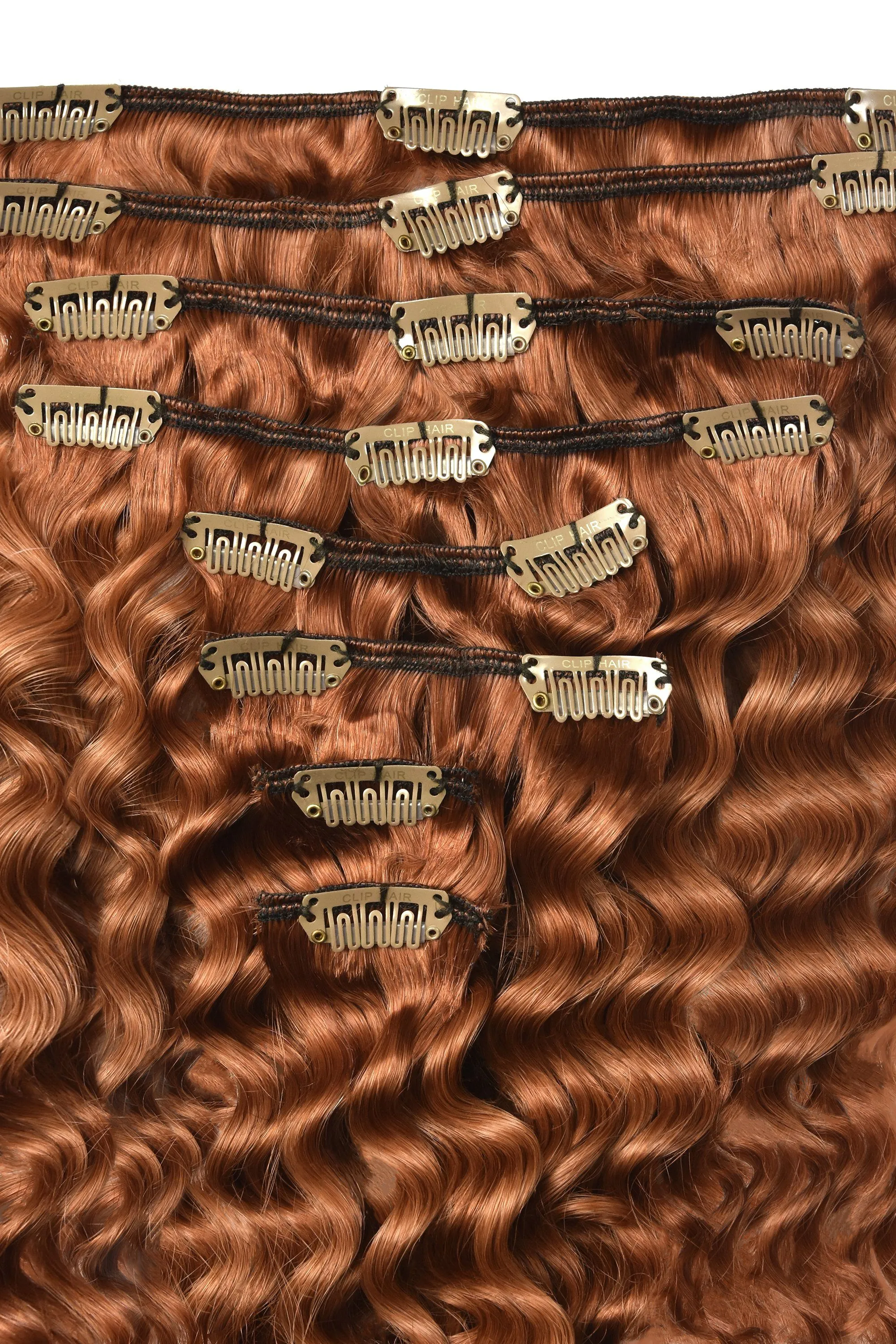 Flaming Ginger (#350) Curly Clip In Hair Extensions