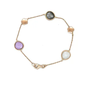 Flower & Gemstone Station Bracelet