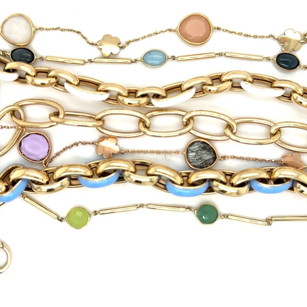 Flower & Gemstone Station Bracelet
