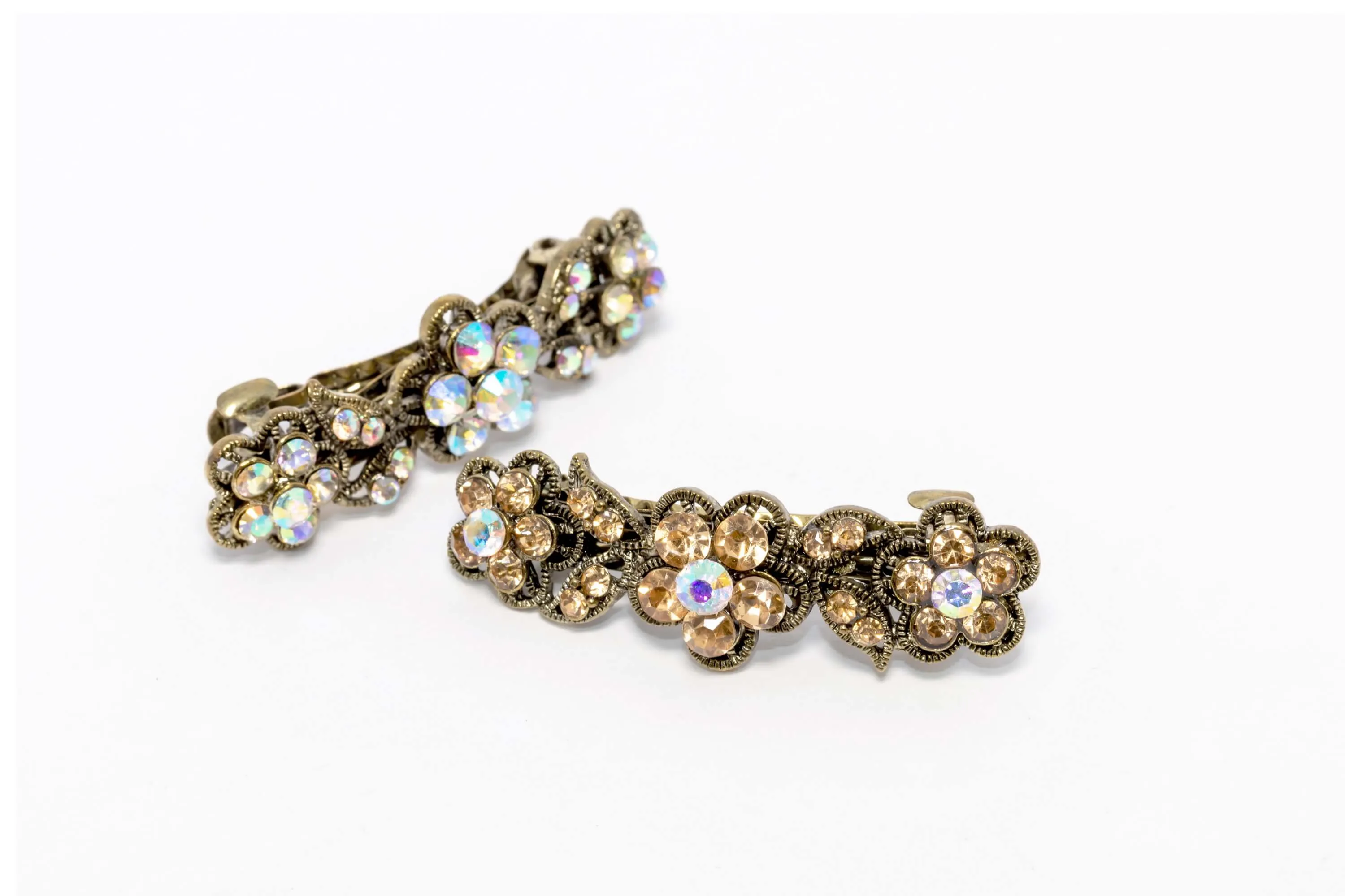 Flowered Multi-Colored Diamante Hair Clip