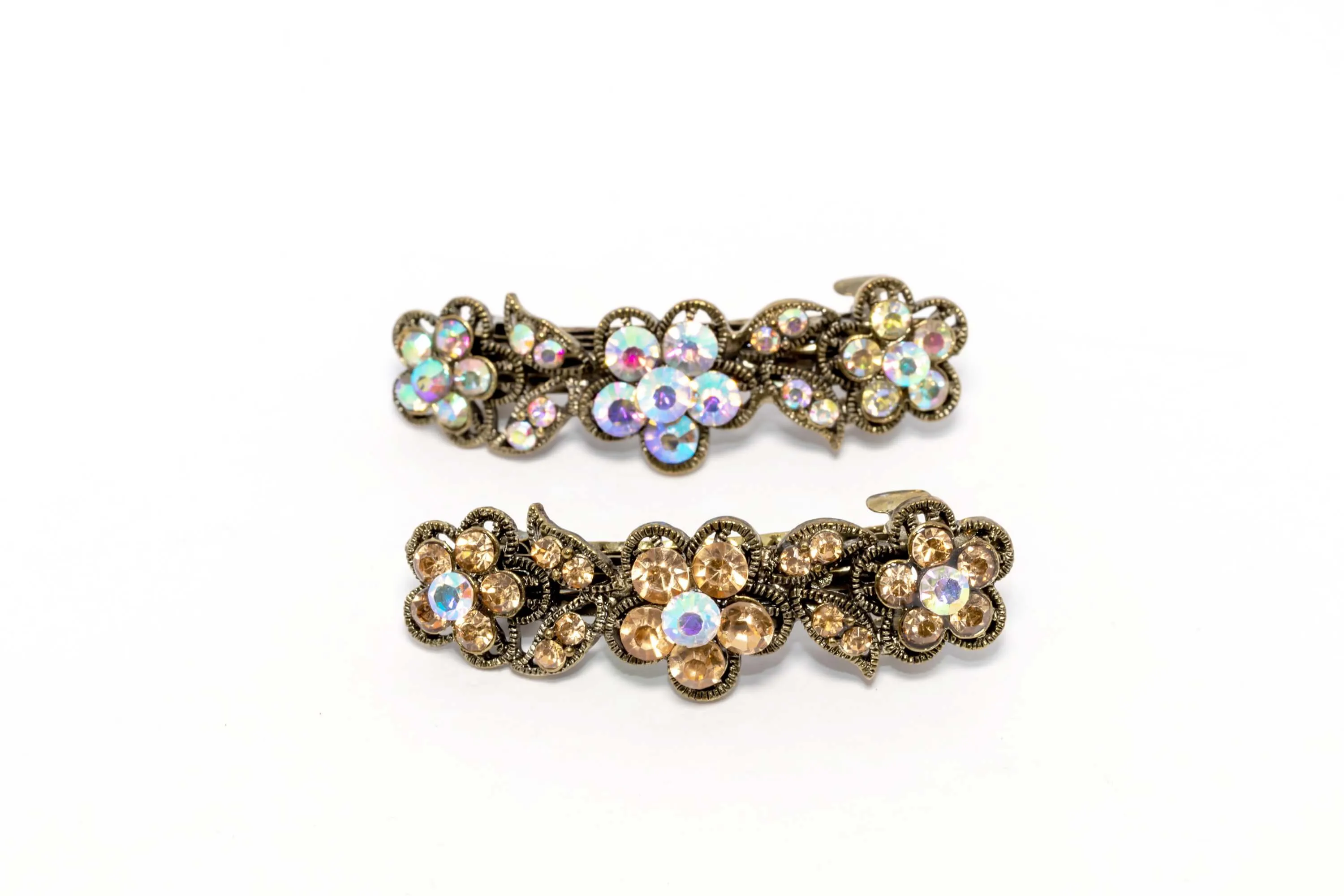 Flowered Multi-Colored Diamante Hair Clip