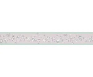 Flowers Birds Purple Turquoise 0014-05 Wallpaper Border