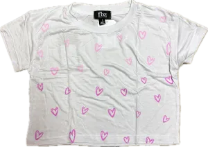 Flowers By Zoe- Pink Heart Top White