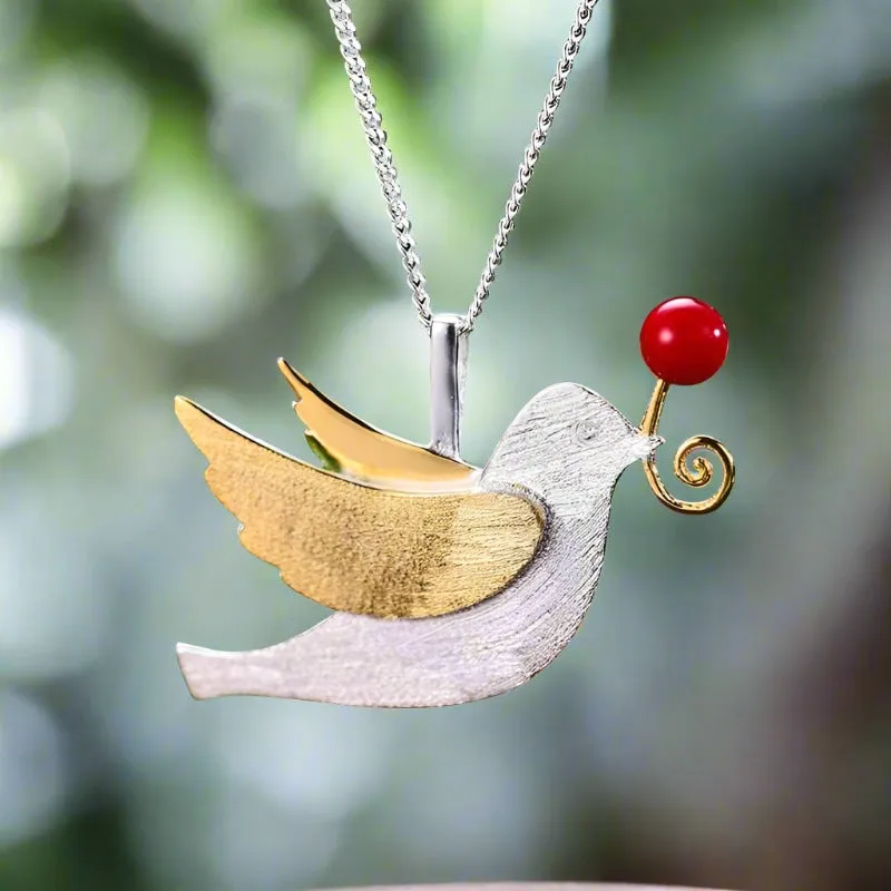 Flying Pigeon with Fruit Pendant