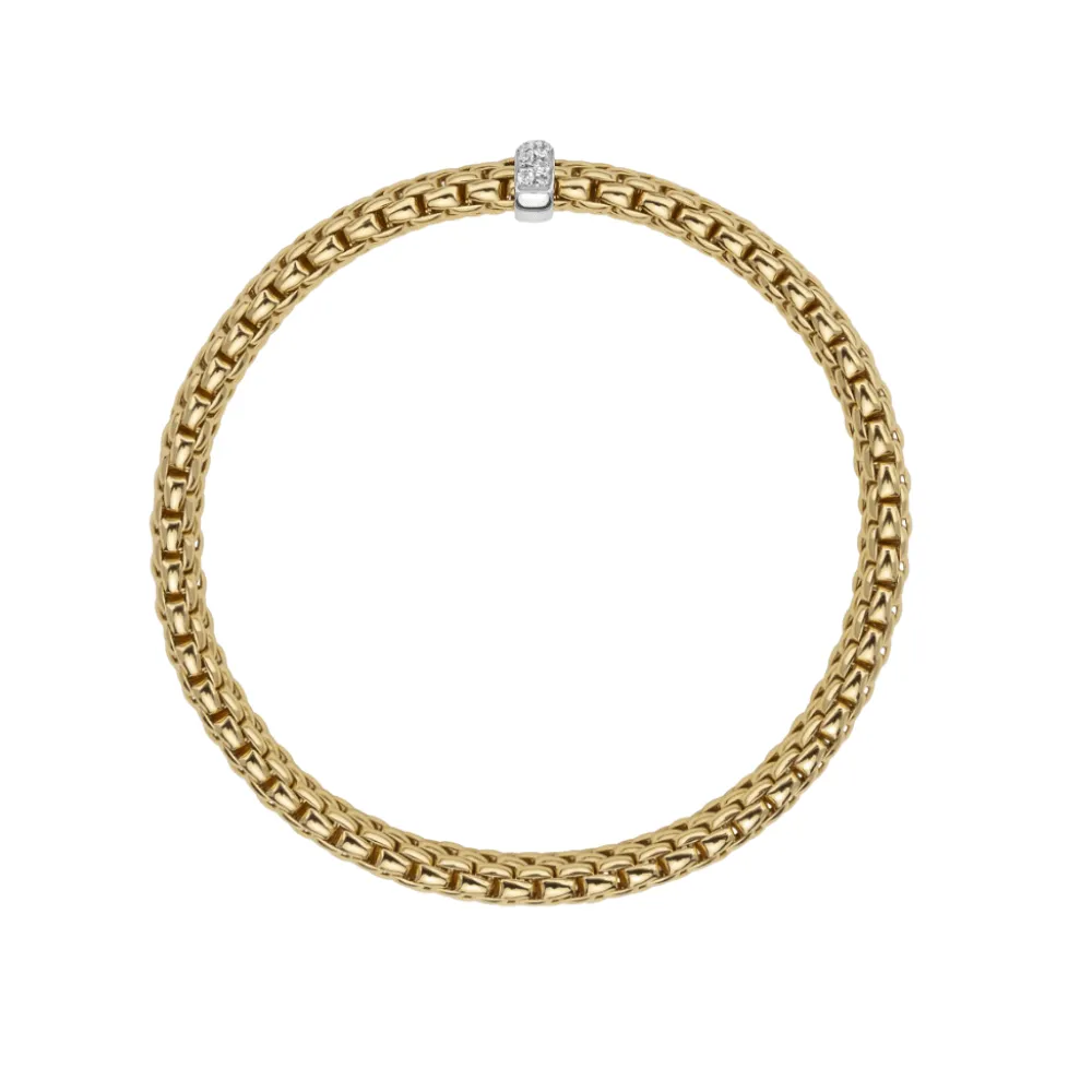 FOPE Vendome 18k Yellow Gold Flex'it Bracelet with diamonds