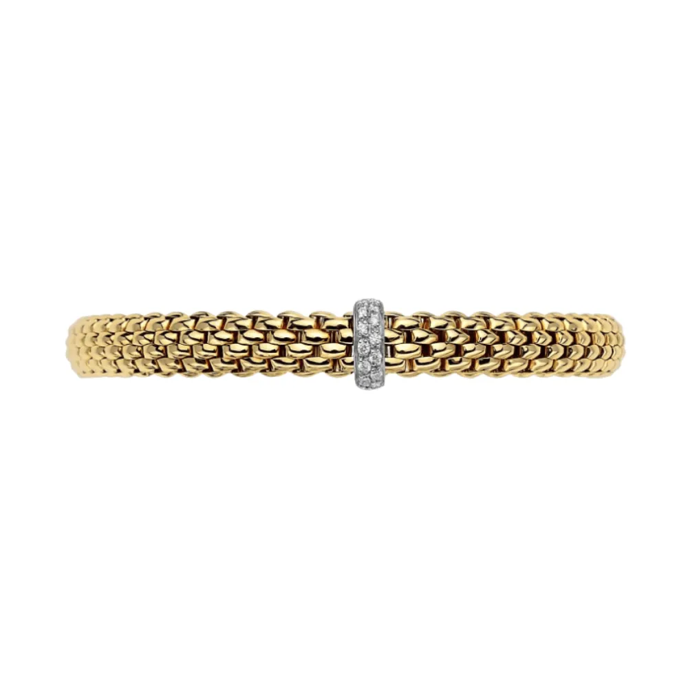 FOPE Vendome 18k Yellow Gold Flex'it Bracelet with diamonds