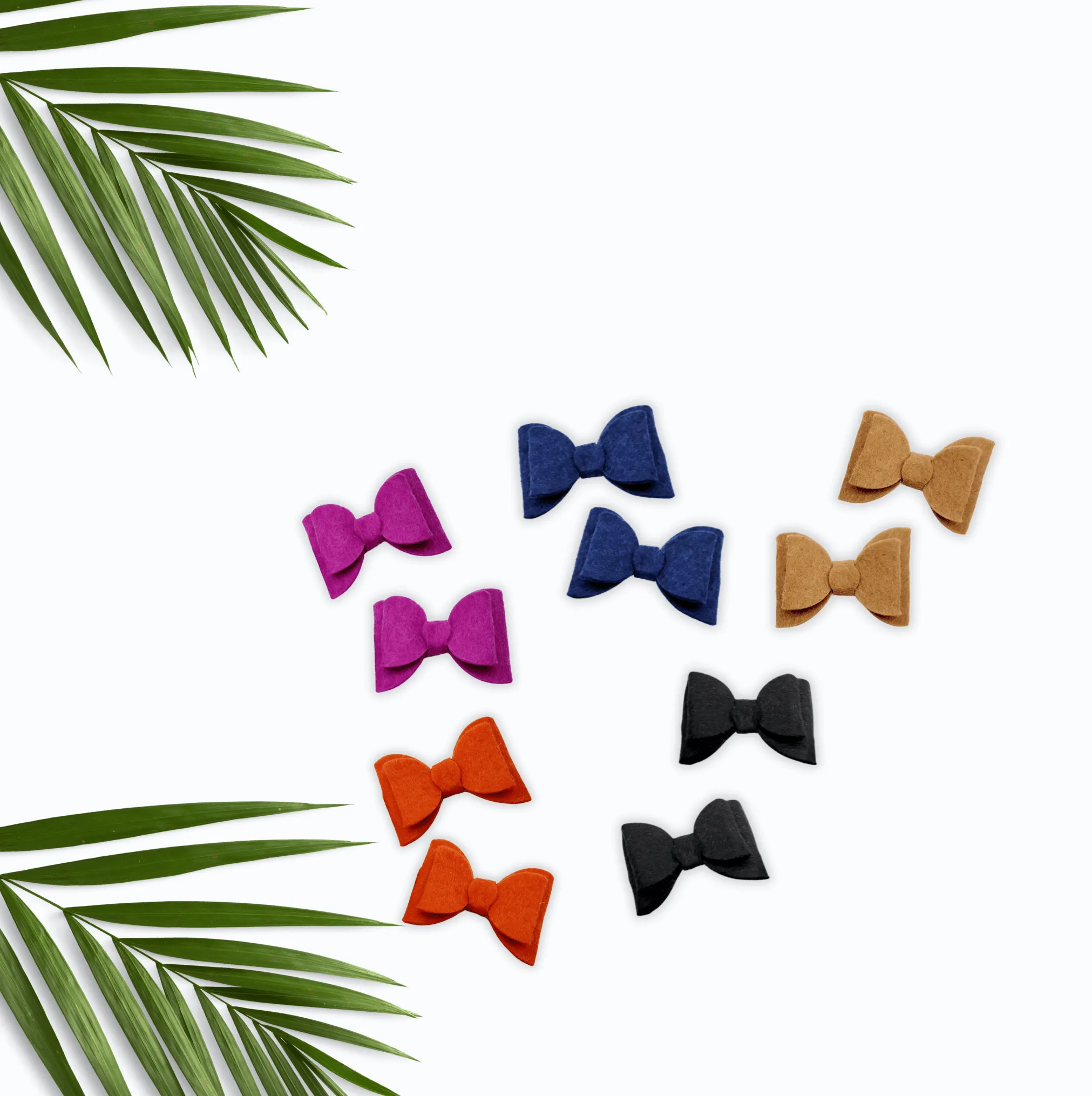 Fuchsia Felt Piggy Bows