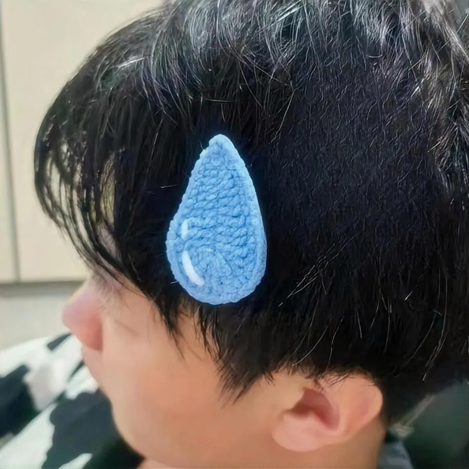 Funny Angry Sweating Water Drop Knitted Hair Clip