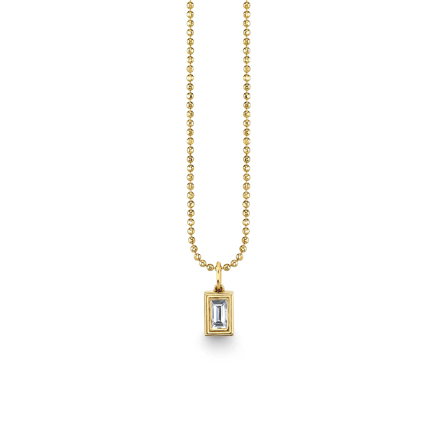 Gold & Diamond Large Fluted Single Diamond Baguette Charm