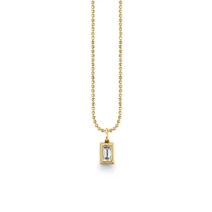 Gold & Diamond Large Fluted Single Diamond Baguette Charm
