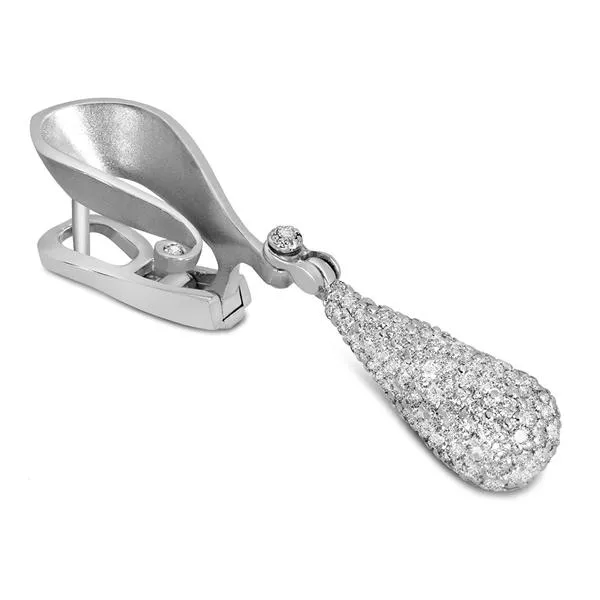 Gold Calla Drop Dangle Earrings with Silvermist Diamonds