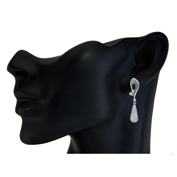 Gold Calla Drop Dangle Earrings with Silvermist Diamonds