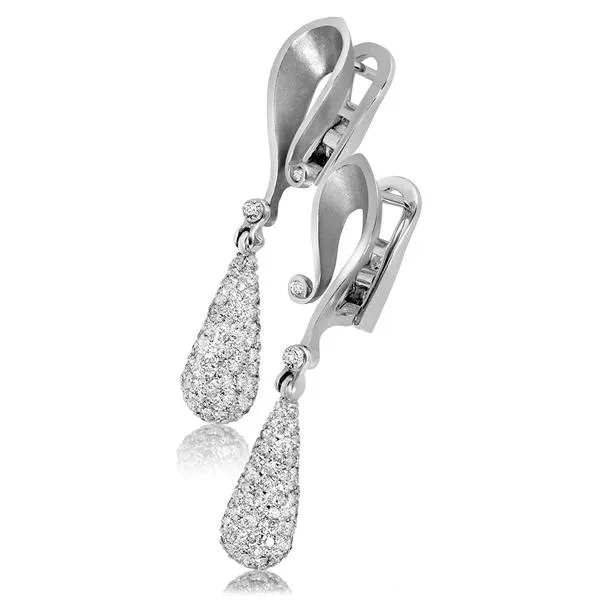 Gold Calla Drop Dangle Earrings with Silvermist Diamonds