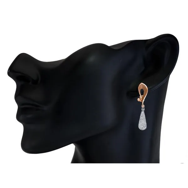 Gold Calla Drop Dangle Earrings with Silvermist Diamonds