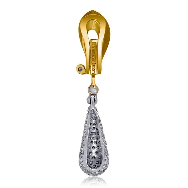 Gold Calla Drop Dangle Earrings with Silvermist Diamonds