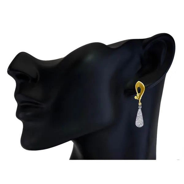 Gold Calla Drop Dangle Earrings with Silvermist Diamonds