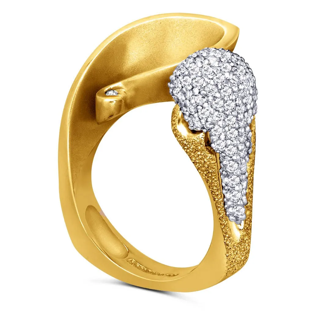 Gold Calla Ring with Diamonds