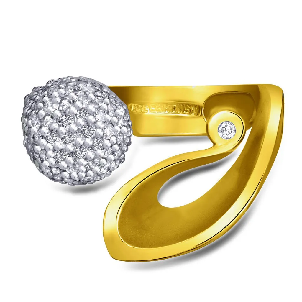 Gold Calla Ring with Diamonds